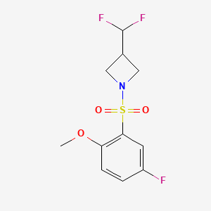 molecular formula C11H12F3NO3S B2718912 3-(difluoromethyl)-1-(5-fluoro-2-methoxybenzenesulfonyl)azetidine CAS No. 2309314-66-5