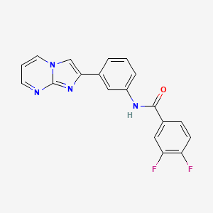 molecular formula C19H12F2N4O B2718915 3,4-difluoro-N-(3-{imidazo[1,2-a]pyrimidin-2-yl}phenyl)benzamide CAS No. 863020-27-3