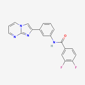 3,4-difluoro-N-(3-imidazo[1,2-a]pyrimidin-2-ylphenyl)benzamide
