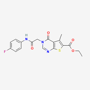 Ethyl 3-[2-(4-fluoroanilino)-2-oxoethyl]-5-methyl-4-oxothieno[2,3-d]pyrimidine-6-carboxylate