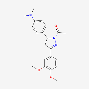 1-(3-(3,4-dimethoxyphenyl)-5-(4-(dimethylamino)phenyl)-4,5-dihydro-1H-pyrazol-1-yl)ethanone