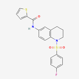 molecular formula C20H17FN2O3S2 B2718927 N-[1-(4-fluorobenzenesulfonyl)-1,2,3,4-tetrahydroquinolin-6-yl]thiophene-2-carboxamide CAS No. 941971-64-8