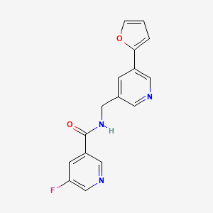 5-fluoro-N-((5-(furan-2-yl)pyridin-3-yl)methyl)nicotinamide