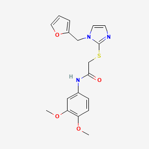 molecular formula C18H19N3O4S B2718945 N-(3,4-二甲氧基苯基)-2-[1-(呋喃-2-基甲基)咪唑-2-基]硫代乙酰胺 CAS No. 872594-20-2
