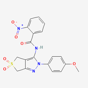 molecular formula C19H16N4O6S B2718953 N-[2-(4-methoxyphenyl)-5,5-dioxo-2H,4H,6H-5lambda6-thieno[3,4-c]pyrazol-3-yl]-2-nitrobenzamide CAS No. 450337-89-0