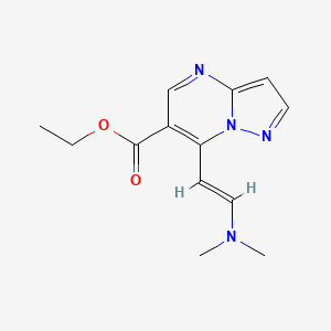 molecular formula C13H16N4O2 B2718965 乙酸-7-[(E)-2-(二甲胺基)乙烯基]吡唑并[1,5-a]嘧啶-6-甲酯 CAS No. 148191-33-7