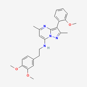 molecular formula C25H28N4O3 B2718978 N-[2-(3,4-dimethoxyphenyl)ethyl]-3-(2-methoxyphenyl)-2,5-dimethylpyrazolo[1,5-a]pyrimidin-7-amine CAS No. 879575-21-0