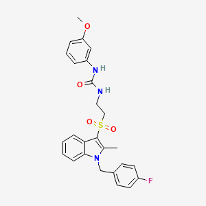 molecular formula C26H26FN3O4S B2718979 1-(2-((1-(4-fluorobenzyl)-2-methyl-1H-indol-3-yl)sulfonyl)ethyl)-3-(3-methoxyphenyl)urea CAS No. 946299-66-7