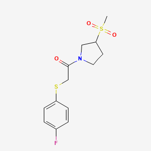 2-((4-Fluorophenyl)thio)-1-(3-(methylsulfonyl)pyrrolidin-1-yl)ethanone