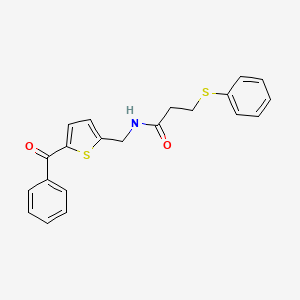 molecular formula C21H19NO2S2 B2718991 N-((5-benzoylthiophen-2-yl)methyl)-3-(phenylthio)propanamide CAS No. 1797078-49-9