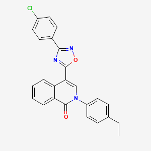 molecular formula C25H18ClN3O2 B2718998 4-[3-(4-chlorophenyl)-1,2,4-oxadiazol-5-yl]-2-(4-ethylphenyl)-1,2-dihydroisoquinolin-1-one CAS No. 1358704-40-1