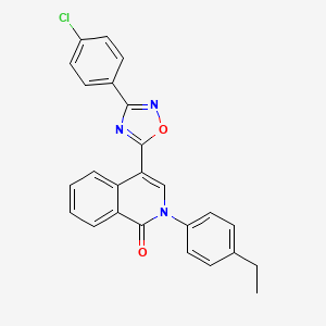 molecular formula C25H18ClN3O2 B2718998 4-(3-(4-chlorophenyl)-1,2,4-oxadiazol-5-yl)-2-(4-ethylphenyl)isoquinolin-1(2H)-one CAS No. 1358704-40-1