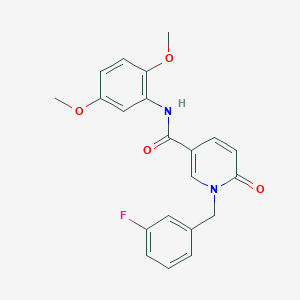 molecular formula C21H19FN2O4 B2718999 N-(2,5-dimethoxyphenyl)-1-[(3-fluorophenyl)methyl]-6-oxo-1,6-dihydropyridine-3-carboxamide CAS No. 1004257-00-4