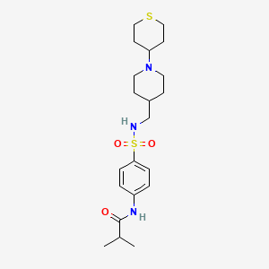 N-(4-(N-((1-(tetrahydro-2H-thiopyran-4-yl)piperidin-4-yl)methyl)sulfamoyl)phenyl)isobutyramide
