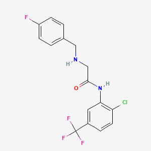molecular formula C16H13ClF4N2O B2719016 N-(2-Chloro-5-(trifluoromethyl)phenyl)-2-((4-fluorobenzyl)amino)acetamide CAS No. 297150-42-6