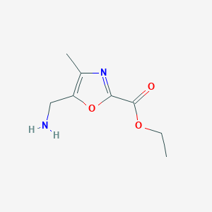 molecular formula C8H12N2O3 B2719029 Ethyl 5-(aminomethyl)-4-methyl-1,3-oxazole-2-carboxylate CAS No. 2121172-92-5