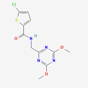 molecular formula C11H11ClN4O3S B2719046 5-chloro-N-((4,6-dimethoxy-1,3,5-triazin-2-yl)methyl)thiophene-2-carboxamide CAS No. 2034357-57-6
