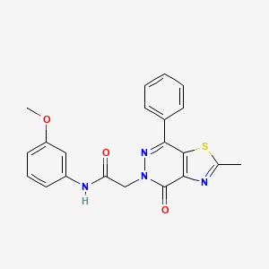 molecular formula C21H18N4O3S B2719048 N-(3-methoxyphenyl)-2-(2-methyl-4-oxo-7-phenylthiazolo[4,5-d]pyridazin-5(4H)-yl)acetamide CAS No. 941948-89-6