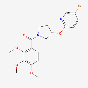 molecular formula C19H21BrN2O5 B2719050 (3-((5-Bromopyridin-2-yl)oxy)pyrrolidin-1-yl)(2,3,4-trimethoxyphenyl)methanone CAS No. 1903466-98-7