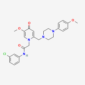 molecular formula C26H29ClN4O4 B2719051 N-(3-chlorophenyl)-2-(5-methoxy-2-((4-(4-methoxyphenyl)piperazin-1-yl)methyl)-4-oxopyridin-1(4H)-yl)acetamide CAS No. 921497-21-4