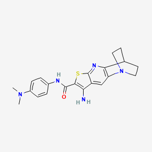 8-amino-N-[4-(dimethylamino)phenyl]-3,4-dihydro-2H-1,4-ethanothieno[2,3-b][1,5]naphthyridine-7-carboxamide