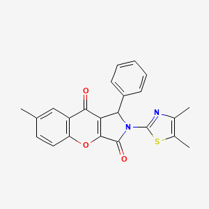 molecular formula C23H18N2O3S B2719071 2-(4,5-Dimethylthiazol-2-yl)-7-methyl-1-phenyl-1,2-dihydrochromeno[2,3-c]pyrrole-3,9-dione CAS No. 632314-46-6