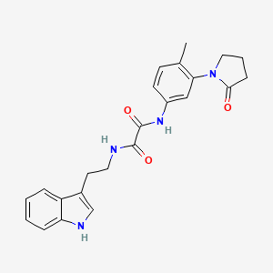 molecular formula C23H24N4O3 B2719076 N-[2-(1H-indol-3-yl)ethyl]-N'-[4-methyl-3-(2-oxopyrrolidin-1-yl)phenyl]ethanediamide CAS No. 941958-10-7