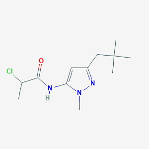 molecular formula C12H20ClN3O B2719082 2-Chloro-N-[5-(2,2-dimethylpropyl)-2-methylpyrazol-3-yl]propanamide CAS No. 2411217-30-4