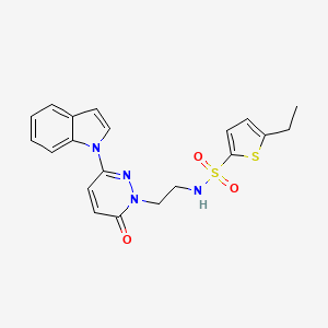 molecular formula C20H20N4O3S2 B2719084 N-(2-(3-(1H-indol-1-yl)-6-oxopyridazin-1(6H)-yl)ethyl)-5-ethylthiophene-2-sulfonamide CAS No. 1448132-90-8