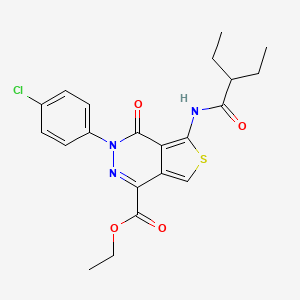 molecular formula C21H22ClN3O4S B2719087 ethyl 3-(4-chlorophenyl)-5-(2-ethylbutanamido)-4-oxo-3H,4H-thieno[3,4-d]pyridazine-1-carboxylate CAS No. 851950-06-6