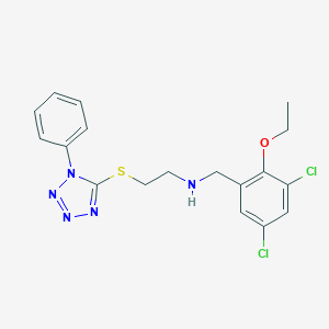 molecular formula C18H19Cl2N5OS B271911 N-(3,5-dichloro-2-ethoxybenzyl)-2-[(1-phenyl-1H-tetrazol-5-yl)sulfanyl]ethanamine 