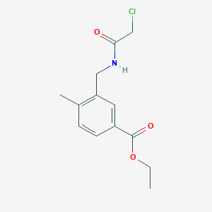 molecular formula C13H16ClNO3 B2719120 Ethyl 3-{[(chloroacetyl)amino]methyl}-4-methylbenzoate CAS No. 886685-63-8