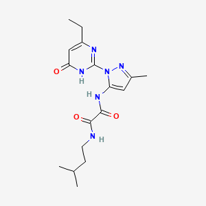 molecular formula C17H24N6O3 B2719129 N1-(1-(4-ethyl-6-oxo-1,6-dihydropyrimidin-2-yl)-3-methyl-1H-pyrazol-5-yl)-N2-isopentyloxalamide CAS No. 1014005-41-4
