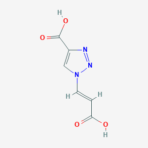 molecular formula C6H5N3O4 B2719138 1-[(1E)-2-carboxyeth-1-en-1-yl]-1H-1,2,3-triazole-4-carboxylic acid CAS No. 2415641-86-8