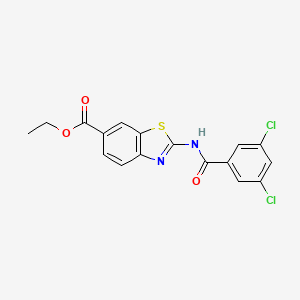 molecular formula C17H12Cl2N2O3S B2719145 Ethyl 2-(3,5-dichlorobenzamido)benzo[d]thiazole-6-carboxylate CAS No. 888409-54-9