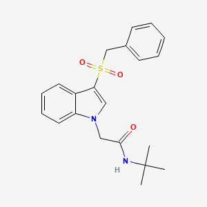 molecular formula C21H24N2O3S B2719162 N-tert-butyl-2-(3-phenylmethanesulfonyl-1H-indol-1-yl)acetamide CAS No. 878061-02-0