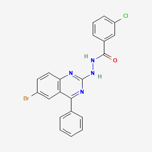 N'-(6-bromo-4-phenylquinazolin-2-yl)-3-chlorobenzohydrazide