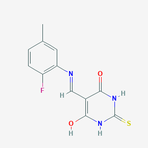 5-(((2-fluoro-5-methylphenyl)amino)methylene)-2-thioxodihydropyrimidine-4,6(1H,5H)-dione