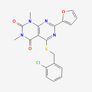 5-((2-chlorobenzyl)thio)-7-(furan-2-yl)-1,3-dimethylpyrimido[4,5-d]pyrimidine-2,4(1H,3H)-dione