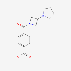 molecular formula C16H20N2O3 B2719177 Methyl 4-[3-(pyrrolidin-1-yl)azetidine-1-carbonyl]benzoate CAS No. 2309192-13-8