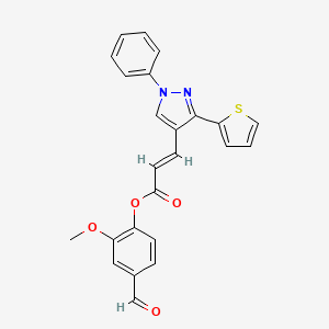 (4-formyl-2-methoxyphenyl) (E)-3-(1-phenyl-3-thiophen-2-ylpyrazol-4-yl)prop-2-enoate