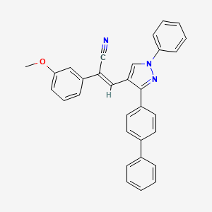 molecular formula C31H23N3O B2719250 (2Z)-3-(3-{[1,1'-biphenyl]-4-yl}-1-phenyl-1H-pyrazol-4-yl)-2-(3-methoxyphenyl)prop-2-enenitrile CAS No. 956782-17-5