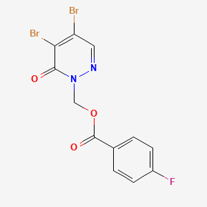 [4,5-dibromo-6-oxo-1(6H)-pyridazinyl]methyl 4-fluorobenzenecarboxylate