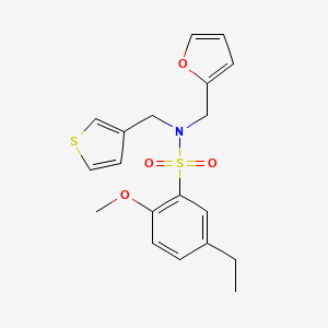 5-ethyl-N-(furan-2-ylmethyl)-2-methoxy-N-(thiophen-3-ylmethyl)benzenesulfonamide