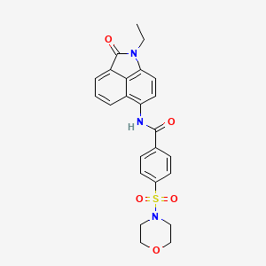 molecular formula C24H23N3O5S B2719293 N-{2-ethyl-3-oxo-2-azatricyclo[6.3.1.0^{4,12}]dodeca-1(11),4(12),5,7,9-pentaen-9-yl}-4-(morpholine-4-sulfonyl)benzamide CAS No. 312756-12-0