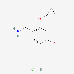 molecular formula C10H13ClFNO B2719315 (2-Cyclopropyloxy-4-fluorophenyl)methanamine;hydrochloride CAS No. 2551115-27-4