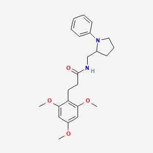 molecular formula C23H30N2O4 B2719318 N-[(1-phenylpyrrolidin-2-yl)methyl]-3-(2,4,6-trimethoxyphenyl)propanamide CAS No. 1798030-03-1
