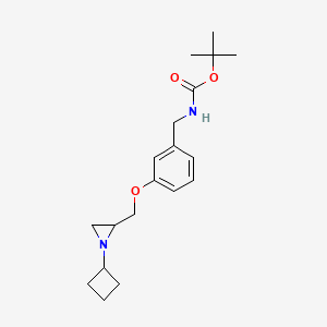 Tert-butyl N-[[3-[(1-cyclobutylaziridin-2-yl)methoxy]phenyl]methyl]carbamate