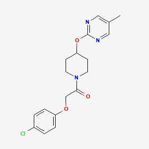 molecular formula C18H20ClN3O3 B2719338 2-(4-Chlorophenoxy)-1-[4-(5-methylpyrimidin-2-yl)oxypiperidin-1-yl]ethanone CAS No. 2379976-77-7