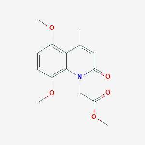 molecular formula C15H17NO5 B2719415 methyl (5,8-dimethoxy-4-methyl-2-oxoquinolin-1(2H)-yl)acetate CAS No. 893770-84-8